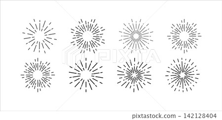 Hand drawn fireworks collection for celebrations and festive designs Hand drawn fireworks collection for celebrations and festive designs 142128404