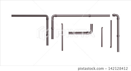 illustration of steel metal water, oil, gas pipeline, pipes sewage isolated on transparent background illustration of steel metal water, oil, gas pipeline, pipes sewage isolated on transparent background 142128412