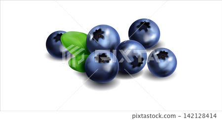 juicy blueberries realistic 3d render illustration on white background juicy blueberries realistic 3d render illustration on white background 142128414