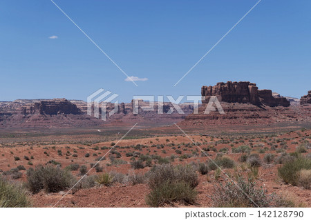 Valley of the God Road: Views of Castle Butte and Faster Rock Valley of the God Road: Views of Castle Butte and Faster Rock 142128790