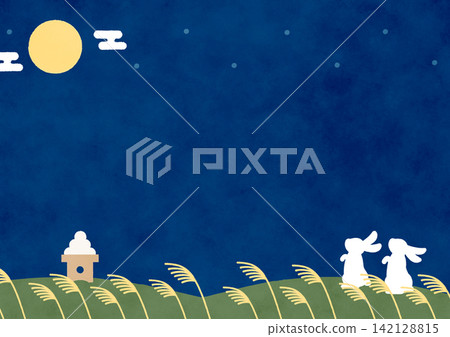 A rabbit for moon viewing, moon-viewing dumplings, and pampas grass. A rabbit for moon viewing, moon-viewing dumplings, and pampas grass. 142128815