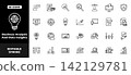 Business Analysis and Data Insights Outline Icon Set with Analytics, Reports, Marketing and Growth 142129781