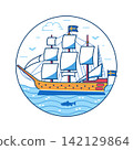 Traditional Sweden War Sailing Ship 142129864