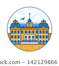 Drottningholm Palace Stockholm Landmark Line Icon 142129866