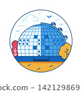 Avicii Arena Stockholm Landmark Line Icon 142129869