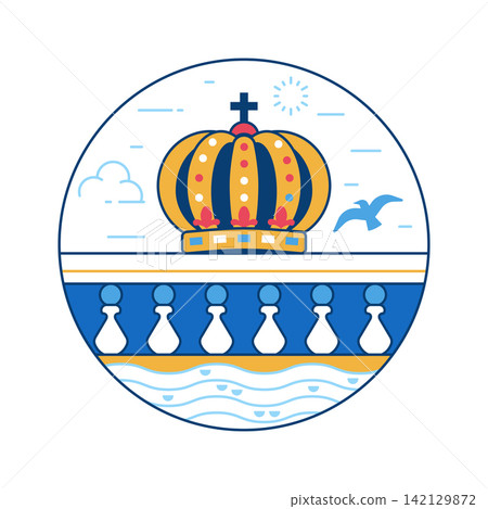 Skeppsholm Bridge Stockholm Landmark Line Icon Skeppsholm Bridge Stockholm Landmark Line Icon 142129872