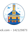 Fotografiska Museum Stockholm Landmark Line Icon 142129873