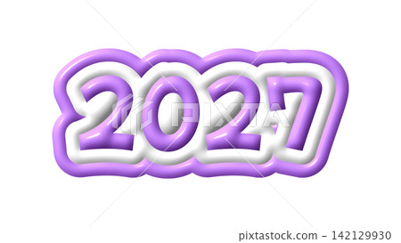 Purple 3D letters for 2027 Purple 3D letters for 2027 142129930