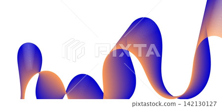 Abstract wave with blue and orange gradient, flowing dynamic ribbon Abstract wave with blue and orange gradient, flowing dynamic ribbon 142130127