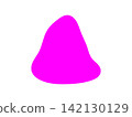 Bright magenta organic blob shape, Neon pink abstract fluid form, Minimalist colorful vector element, Magenta amoeba shape graphic 142130129
