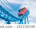 Amusement park roller coaster (blurred image) 142130190