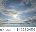 Blue sky with sunlight shining through the clouds 142130454