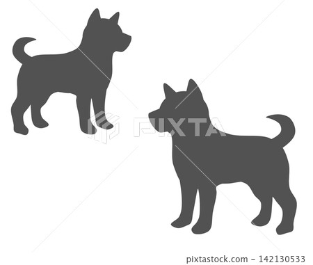 Cute pet dog silhouette Cute pet dog silhouette 142130533