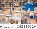 Food manufacturing process at a food processing plant (blurred image) 142130610