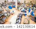 Food manufacturing process at a food processing plant (blurred image) 142130614