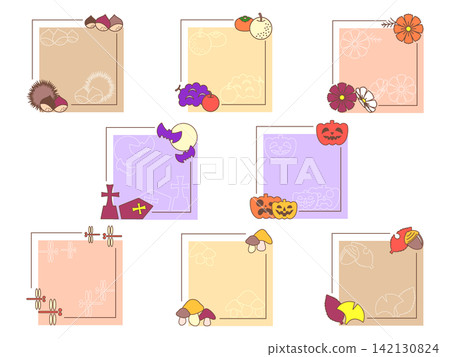 Cute mini frame set with an autumn theme Cute mini frame set with an autumn theme 142130824