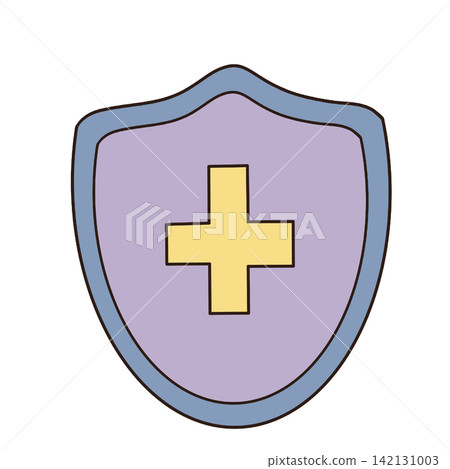 Protection shield with medical cross plus sign safety security health care icon sticker print visual graphic clipart artwork design element illustration Protection shield with medical cross plus sign safety security health care icon sticker print visual graphic clipart artwork design element illustration 142131003