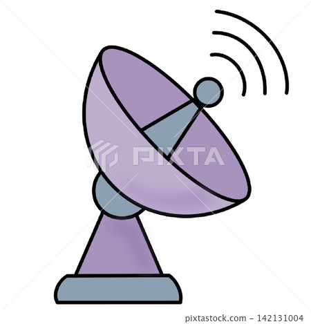 Satellite dish antenna radar receiver signal communication technology device sticker print visual graphic clipart artwork design icon element illustration Satellite dish antenna radar receiver signal communication technology device sticker print visual graphic clipart artwork design icon element illustration 142131004