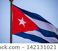 Cuba Flag blowing in the wind with a blue sky 142131021