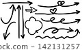 Stylish and emotionally evocative hand-drawn arrow design 142131257