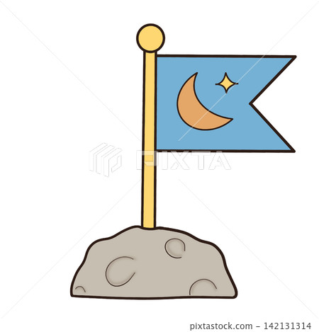 Flag on moon surface landmark space mission astronomy science exploration device sticker print visual graphic clipart artwork design icon element illustration Flag on moon surface landmark space mission astronomy science exploration device sticker print visual graphic clipart artwork design icon element illustration 142131314