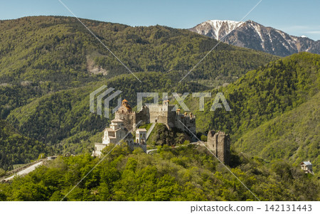 View of Mzovreti Monastery Complex in Georgia 142131443