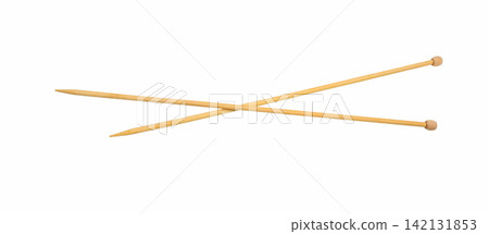 Knitting needles isolated on a white. Knitting needles isolated on a white. 142131853