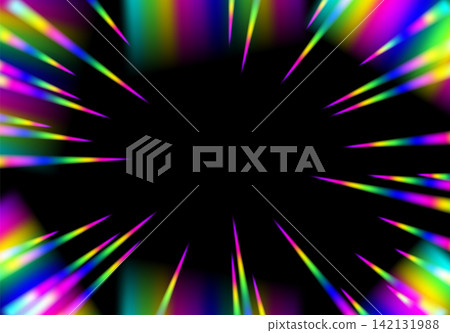 Multicolor radial speed lines bursting from a black center in psychedelic rainbow art Multicolor radial speed lines bursting from a black center in psychedelic rainbow art 142131988