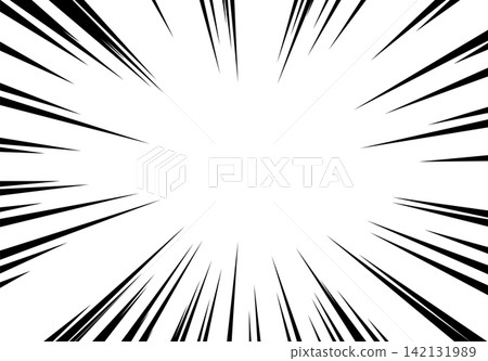 Black and white manga speed lines radiating outward from a bright empty center point Black and white manga speed lines radiating outward from a bright empty center point 142131989