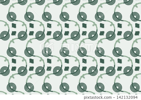 Minimal botanical pattern, leaves and star flowers on jade Minimal botanical pattern, leaves and star flowers on jade 142132094