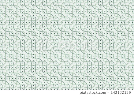 Hand drawn alternating arches and circles seamless repeat pattern in sage green 142132139