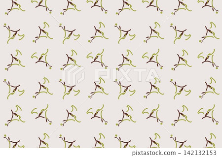 Slender leaves and pompoms seamless background in red Slender leaves and pompoms seamless background in red 142132153