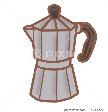 Italian moka pot espresso maker stove top coffee brewer cafe equipment sticker print visual graphic clipart artwork design icon element illustration Italian moka pot espresso maker stove top coffee brewer cafe equipment sticker print visual graphic clipart artwork design icon element illustration 142132200