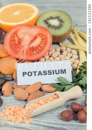 Healthy eating containing natural potassium, vitamin K, minerals and fiber Healthy eating containing natural potassium, vitamin K, minerals and fiber 142132360
