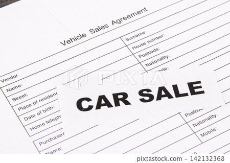 Inscription car sale and vehicle sales agreement. Sales, purchases of automobile. Transportation Inscription car sale and vehicle sales agreement. Sales, purchases of automobile. Transportation 142132368