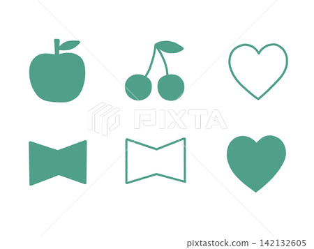 Hand-drawn style girly icon, illustration_green Hand-drawn style girly icon, illustration_green 142132605