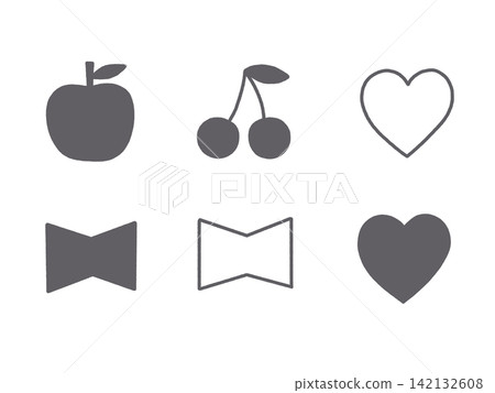 Hand-drawn style girly icons, monochrome illustrations 142132608
