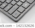 Computer keyboard with Shift, Ctrl, Alt keys on white background. 142132626