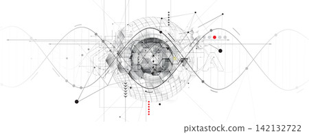 Futuristic scientific background, DNA strands, connected neural web Futuristic scientific background, DNA strands, connected neural web 142132722