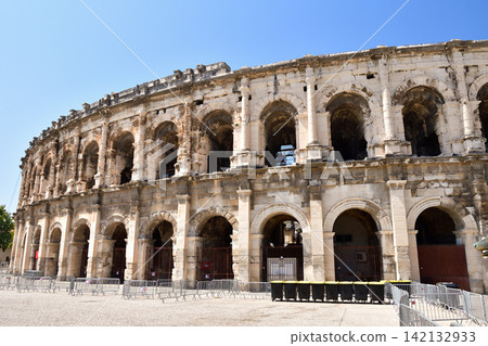 Exterior view of the ancient Roman amphitheater in Nîmes, France (August 12, 2025) Exterior view of the ancient Roman amphitheater in Nîmes, France (August 12, 2025) 142132933