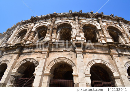 Exterior view of the ancient Roman amphitheater in Nîmes, France (August 12, 2025) Exterior view of the ancient Roman amphitheater in Nîmes, France (August 12, 2025) 142132941