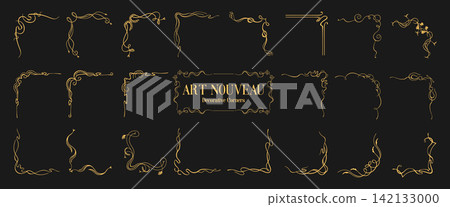 Vintage frame divider corner set ornate baroque floral border elegant vignette decorative separator Vintage frame divider corner set ornate baroque floral border elegant vignette decorative separator 142133000