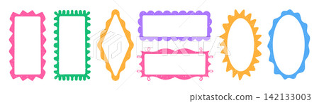 Groovy crayon chalk frame collection drawn grunge doodle wavy border funky squiggle text box Groovy crayon chalk frame collection drawn grunge doodle wavy border funky squiggle text box 142133003