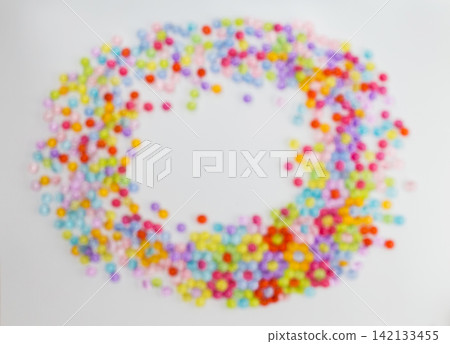background, colored beads blurred image background, colored beads blurred image 142133455
