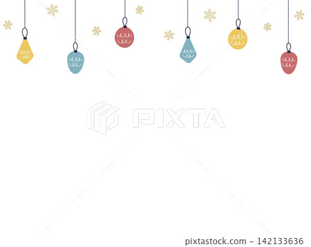 Scandinavian-style Christmas frame illustration material Scandinavian-style Christmas frame illustration material 142133636