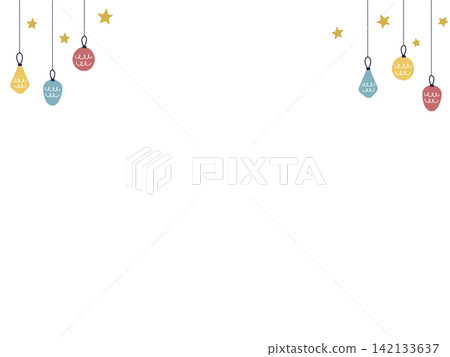Scandinavian-style Christmas frame illustration material Scandinavian-style Christmas frame illustration material 142133637