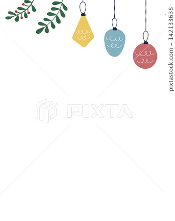 Scandinavian-style Christmas frame illustration material Scandinavian-style Christmas frame illustration material 142133638