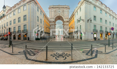 Rua Augusta Arch and Historic Architecture in Lisbon, Portugal Rua Augusta Arch and Historic Architecture in Lisbon, Portugal 142133725