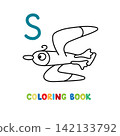 Funny seagull. Animals coloring book for kids 142133792