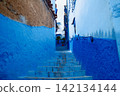Blue staircase leading through painted alley Blue staircase leading through painted alley 142134144